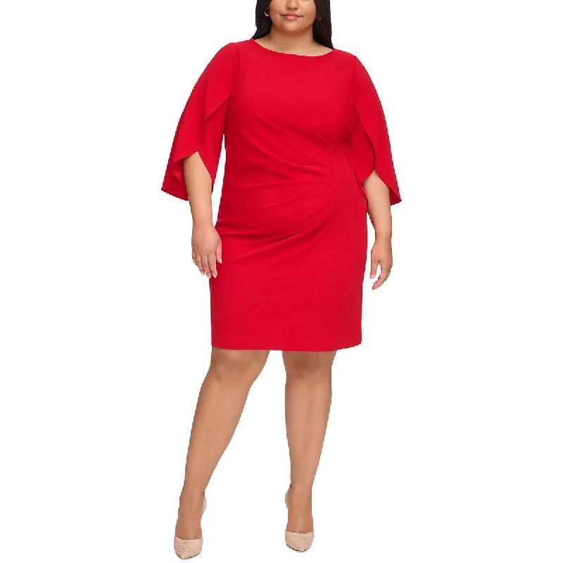 Maternity DressDKNY Womens Plus Ruched Knee Length Bodycon Dress