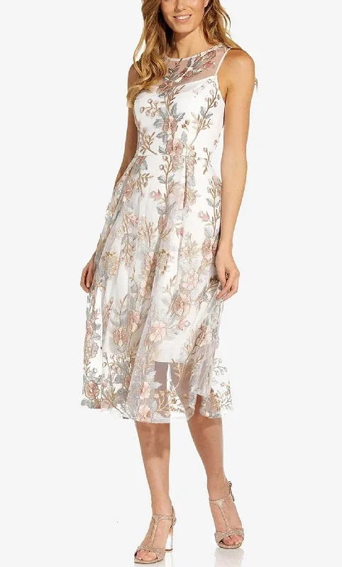 Nursing DressAdrianna Papell AP1D104513 - Floral Embroidered Midi Dress