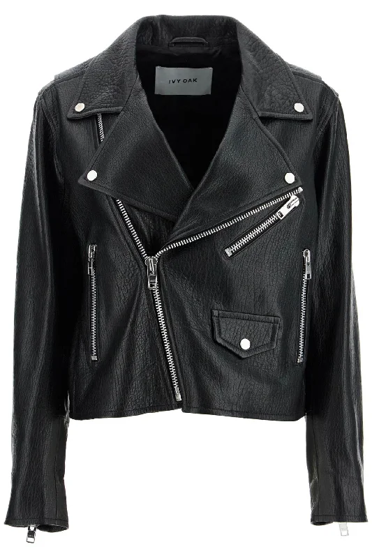 women's trench coatsIvy Oak Women's Lenny Sue Leather Biker Jacket