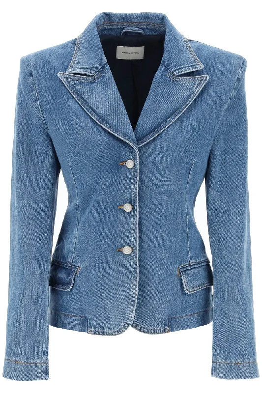 women's coats with zippersMagda Butrym Women's Single-Breasted Jacket In blue