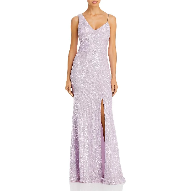 Crepe DressAqua Womens Sequined Long Evening Dress