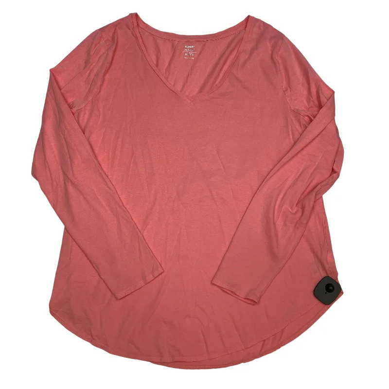 women's tops for those who want to elevate their everyday wear with chic and elegant piecesTop Long Sleeve Basic By Old Navy In Pink, Size: Xl