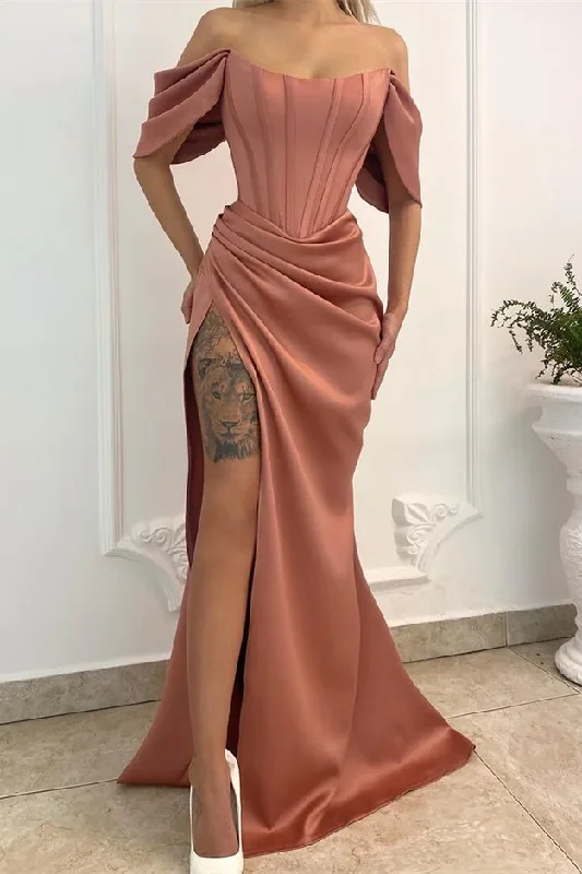 women's versatile dressesLong Evening Dress Mermaid With Slit Off-the-Shoulder gh2537