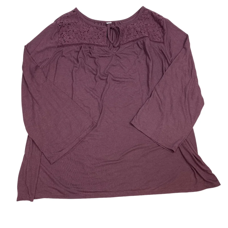 trendy women's topsTop Long Sleeve By Old Navy In Purple, Size: 3x