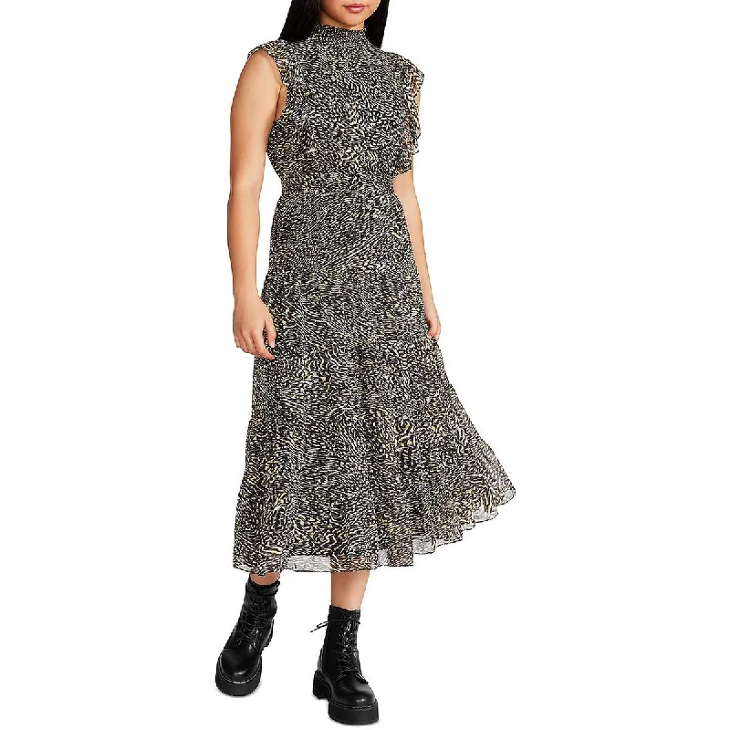 Ruffle DressSteve Madden Womens Anna Chiffon Printed Midi Dress