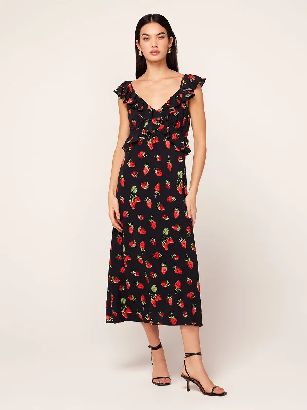 women's lace dressesRosemary Berry Print Midi Dress