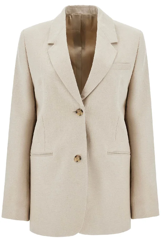 women's coats with pocketsToteme Women's Linen Blend Blazer For