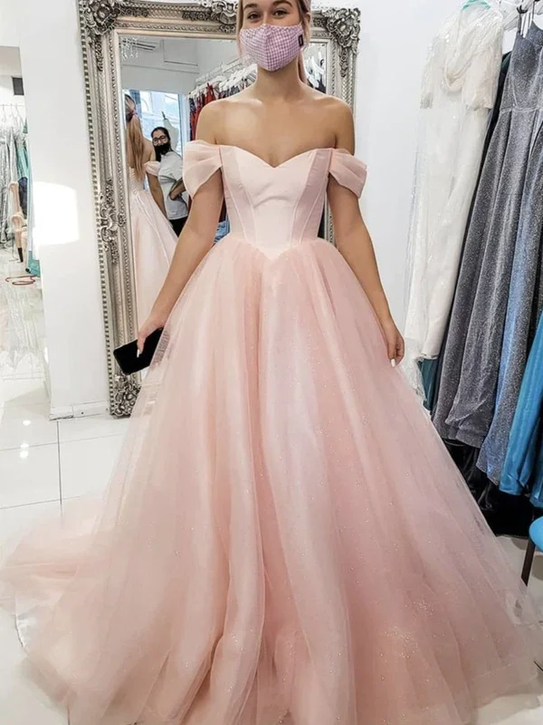 women's maximalist dressesOff Shoulder Open Back Pink Long Prom, Off the Shoulder Pink Formal, Pink Evening gh2553