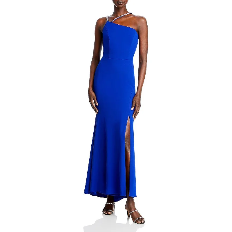 women's stretch dressesAqua Womens Scuba Asymmetric Evening Dress