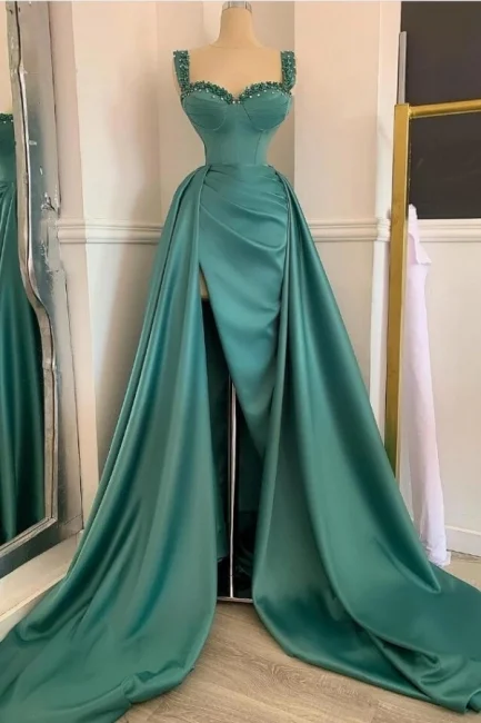 Casual DressAmazing Sweetheart Crystal Ruffles Mermaid Evening Gown With Long Sweep Train  gh2056