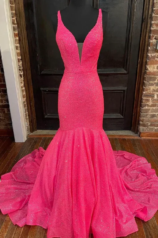 Velvet DressMermaid sequins long prom dress evening dress gh2301