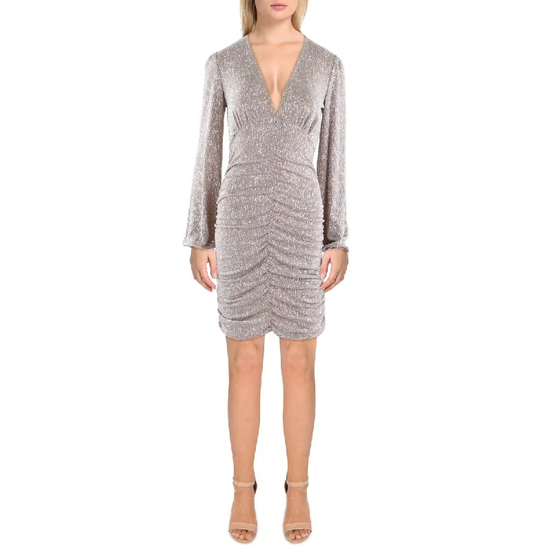 Tea-Length DressEmerald Sundae Womens Juniors Glitter Knit Bodycon Dress