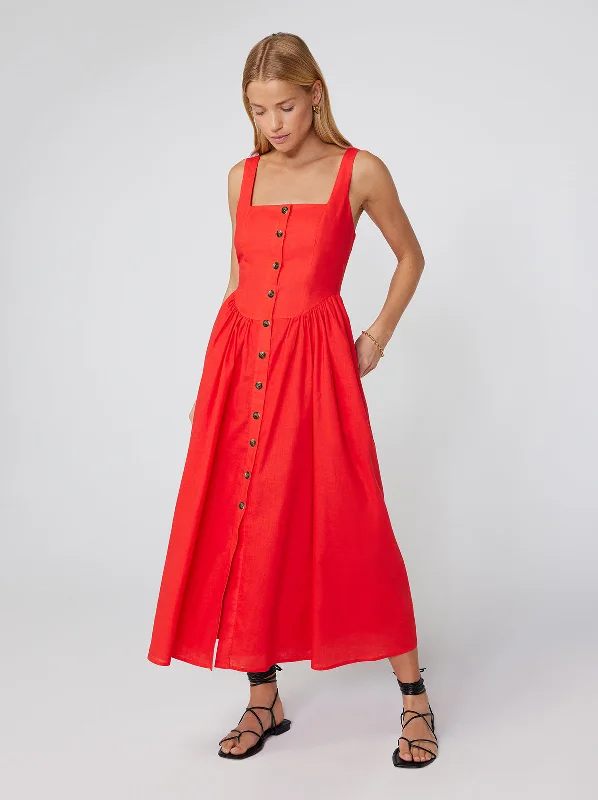 Bridesmaid DressOlympia Red Midi Dress