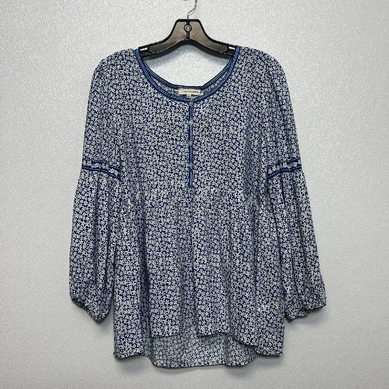 women's tops for those who want to create outfits that are both unique and memorableTop Long Sleeve By Max Studio In Blue White, Size: S