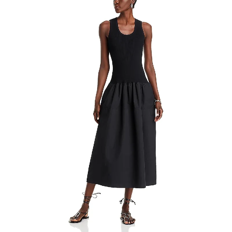 women's velvet dressesProenza Schouler Womens Ribbed Midi Fit & Flare Dress