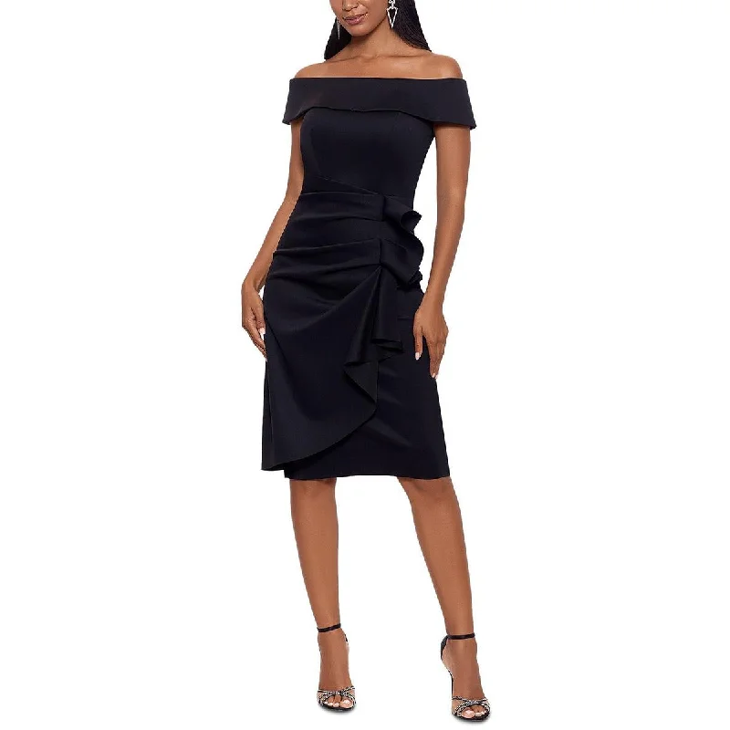 Trumpet DressXscape Womens Petites Off-The-Shoulder Sheath Bodycon Dress