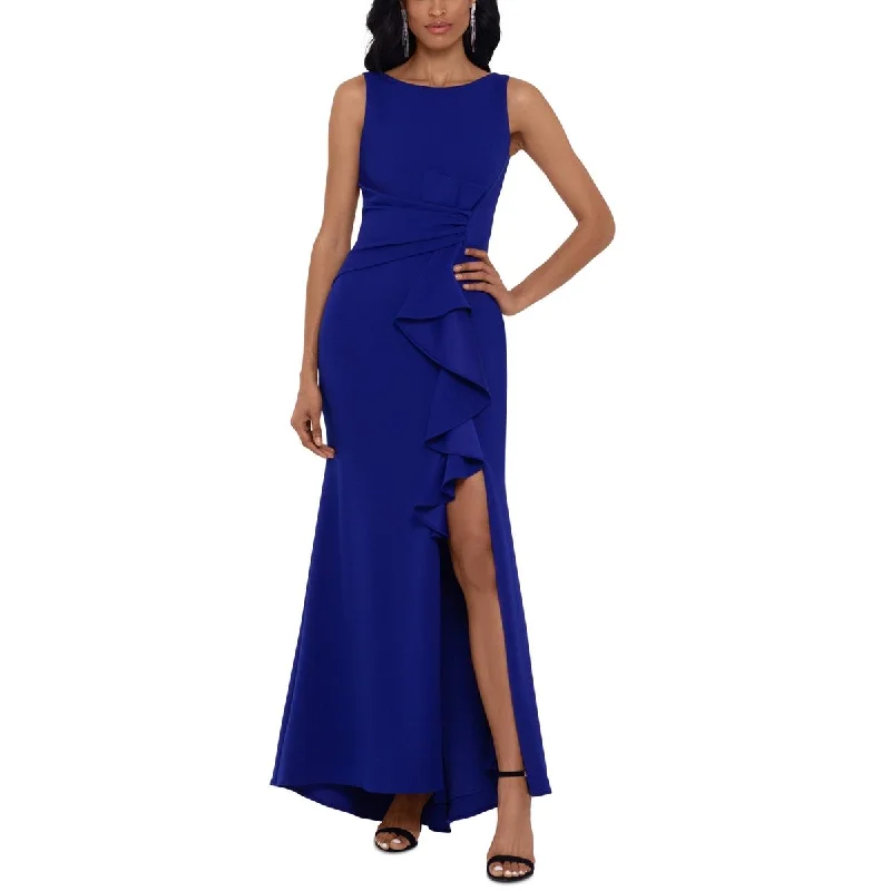 women's bow dressesBetsy & Adam Womens Ruched Side Slit Evening Dress