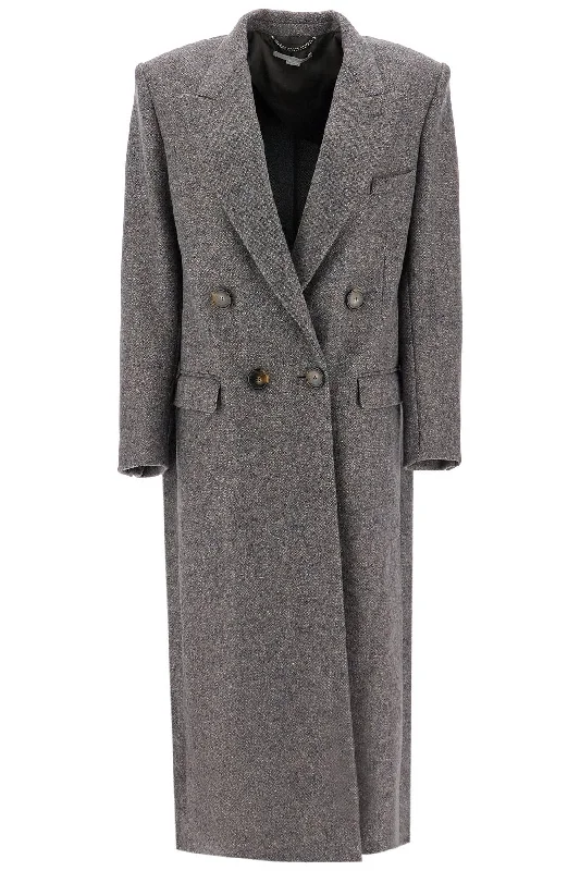 women's coats with beadwork accentsStella Mccartney Women's Maxi Tweed Coat In