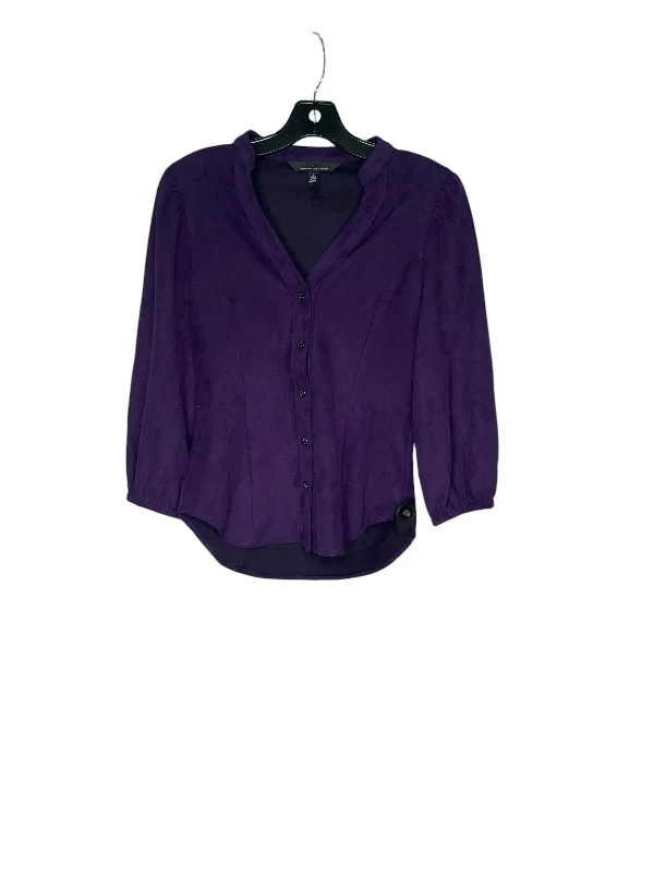 women's tops with embroidery detailsTop Long Sleeve By White House Black Market In Purple, Size: 0