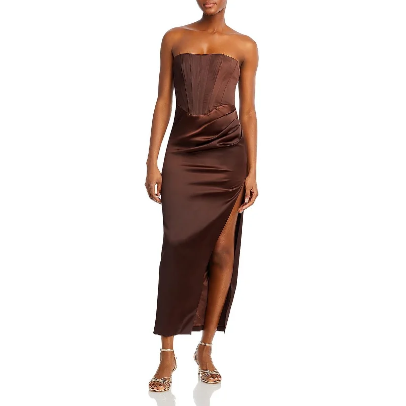 High-Low DressBardot Womens Satin Midi Dress