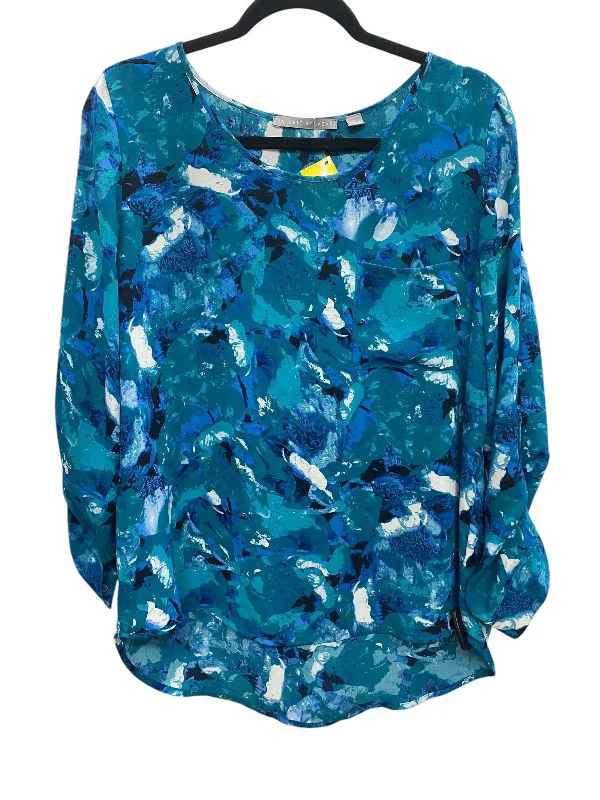 women's tops for those who want to elevate their everyday wear with chic and elegant piecesTop Long Sleeve By Valerie Stevens In Teal, Size: L