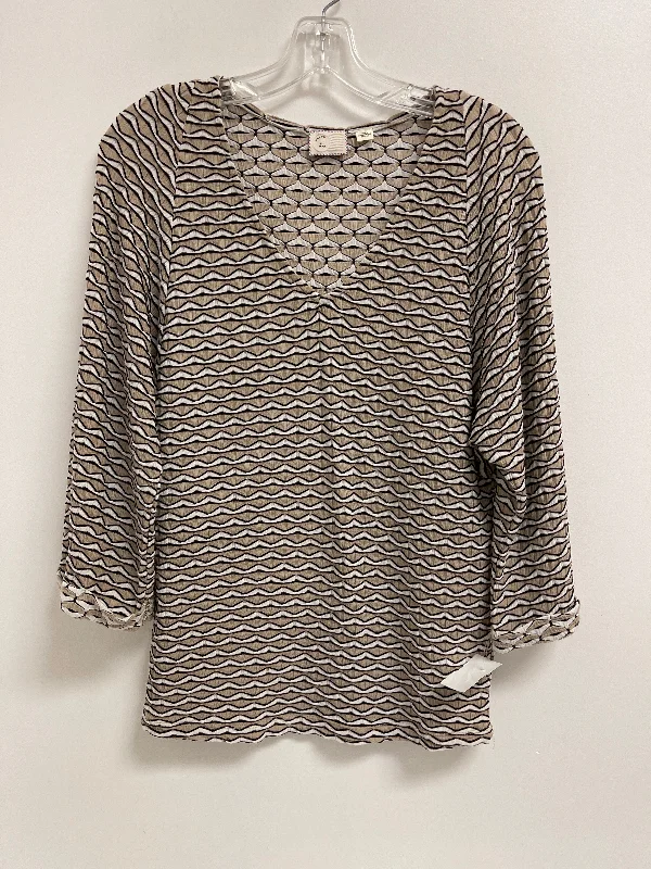 women's tops with cold-shoulder cutsTop Long Sleeve By Anthropologie In Cream, Size: S