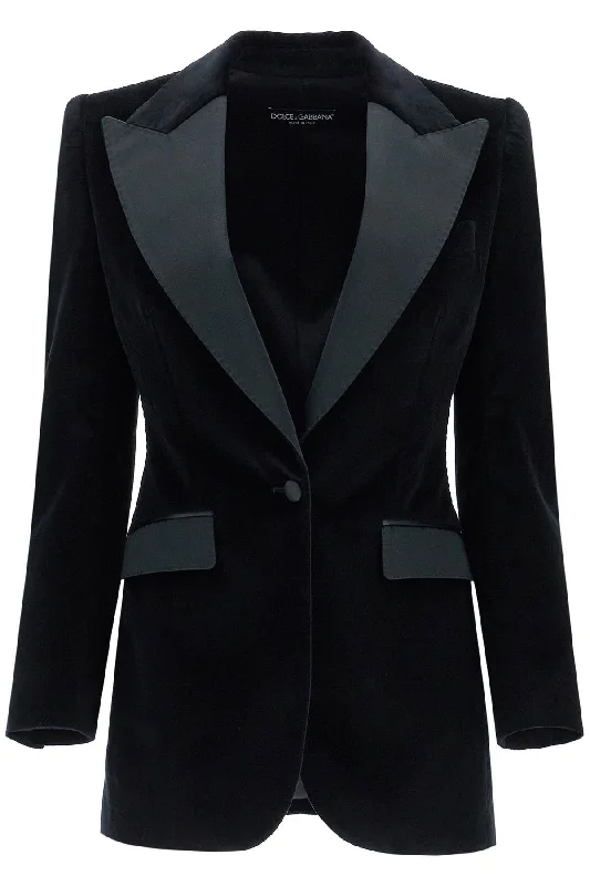 women's coats with fur collarsDolce & Gabbana Women's Turlington Velvet Tuxedo