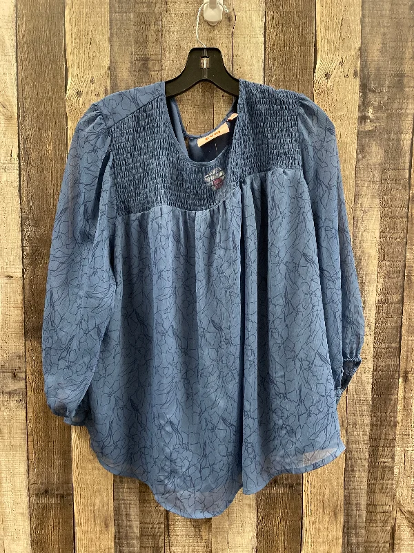 women's tops for those who want to add a pop of color to their outfitsTop Long Sleeve By Evri In Blue, Size: 1x