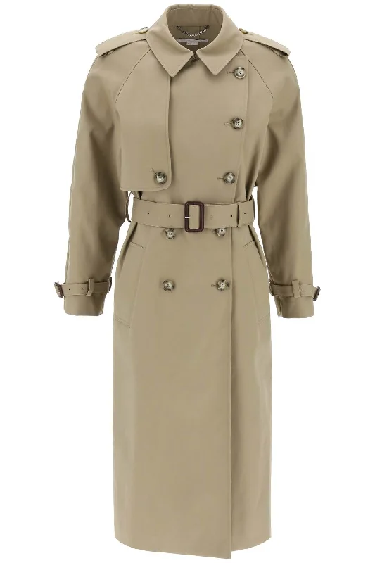 women's coats with military-inspired designsStella Mccartney Women's Sustainable Cotton Double-Breasted Trench