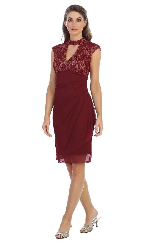 women's smart casual dressesShail K - 1097SC Keyhole Front Empire Midi Dress