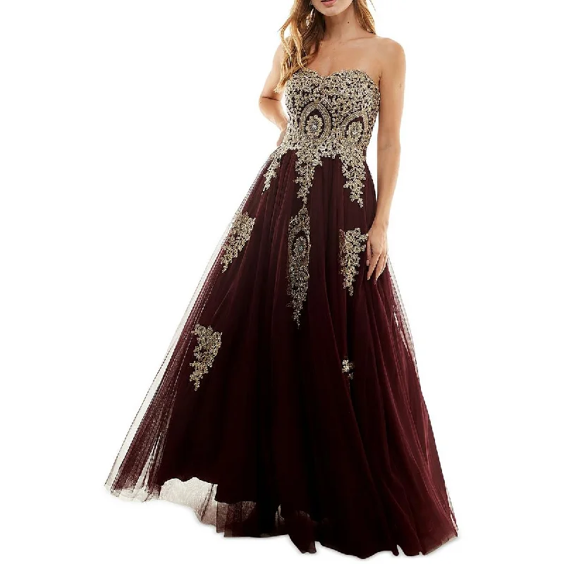 Cheetah Print DressTLC Say Yes To The Prom Womens Juniors Sleeveless Embellished Evening Dress