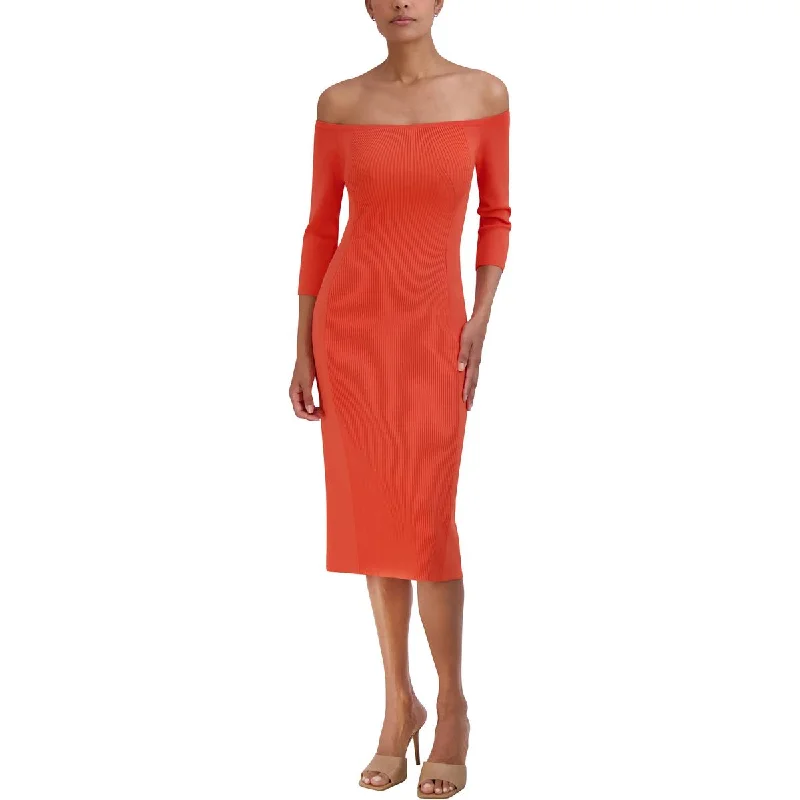 women's formal dressesBCBGMAXAZRIA Womens Knee-Length Off The Shoulder Bodycon Dress