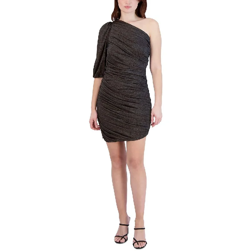 Ball Gown DressBCBGeneration Womens Metallic Ruched Bodycon Dress