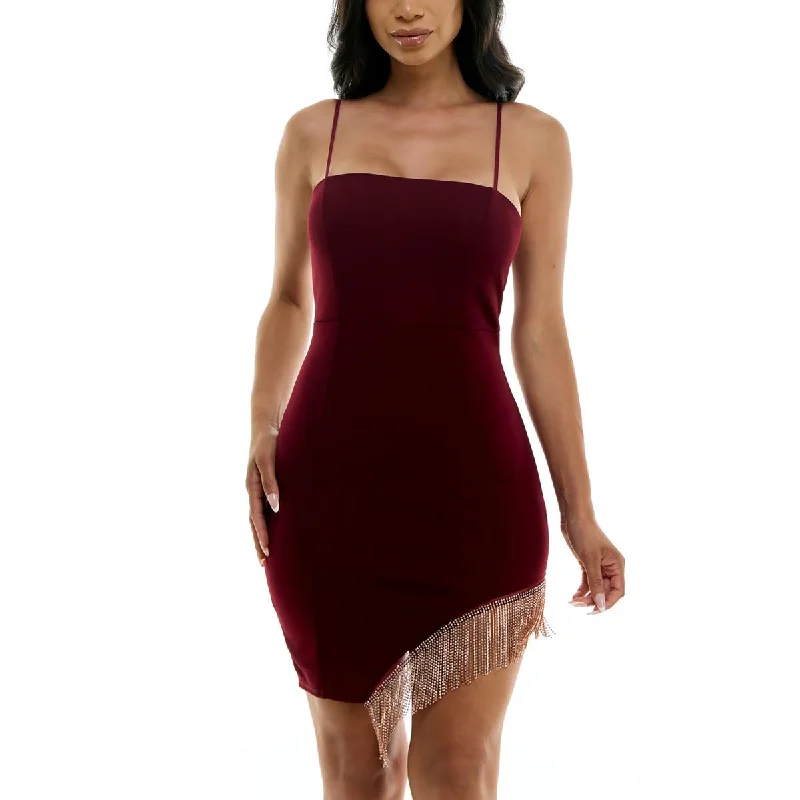 women's spaghetti strap dressesEmerald Sundae Womens Juniors Fringe  Bodycon Dress