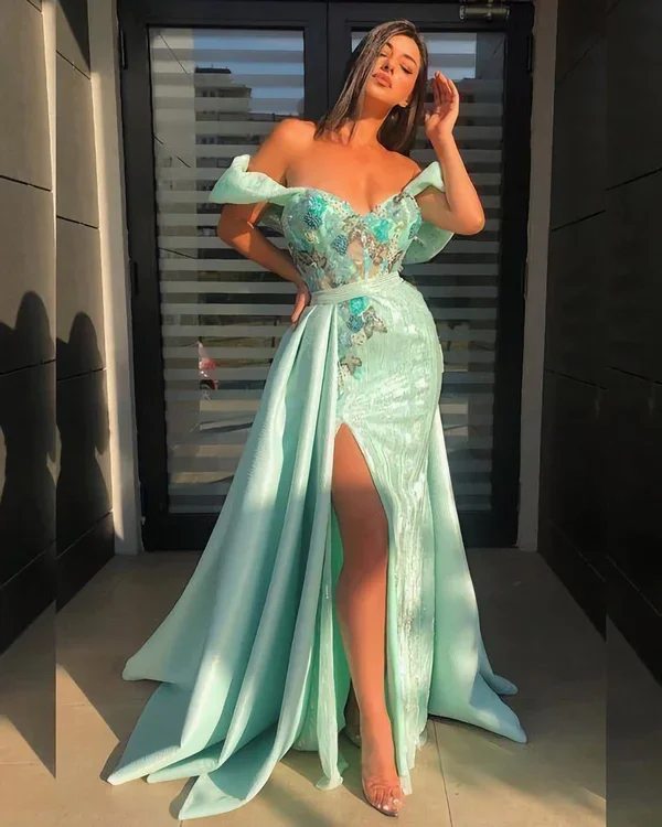 Jersey DressOff The Shoulder Mermaid Evening Dress, Prom Dress gh2467