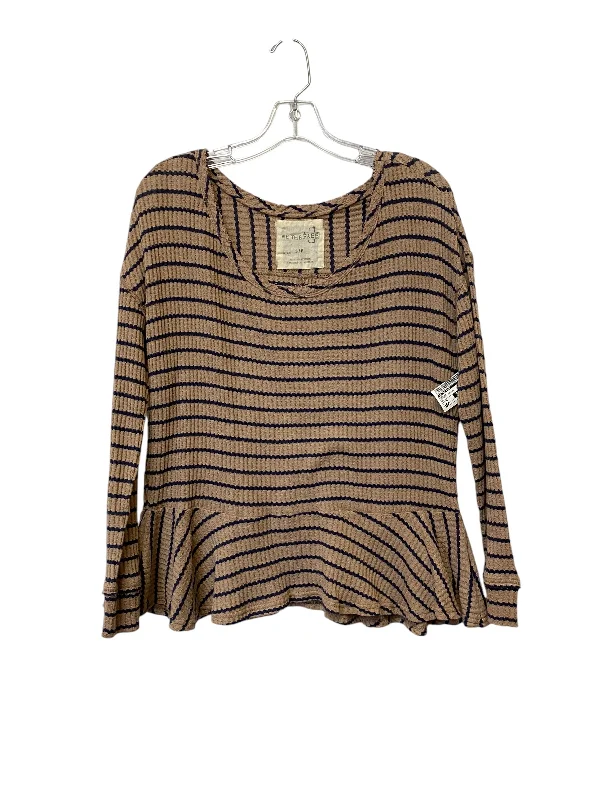 women's tops with geometric patternsTop Long Sleeve By We The Free In Striped Pattern, Size: S