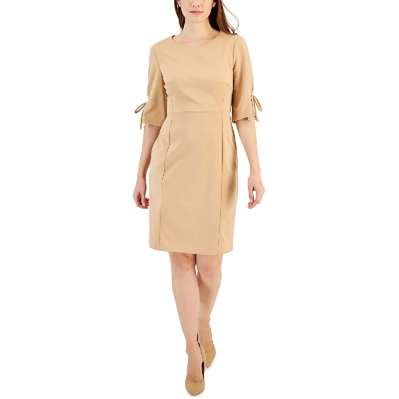 Chiffon DressConnected Apparel Womens Petites Fitted Midi Wear To Work Dress