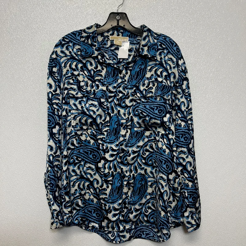 plus-size women's topsTop Long Sleeve By Michael Kors In Blue, Size: L