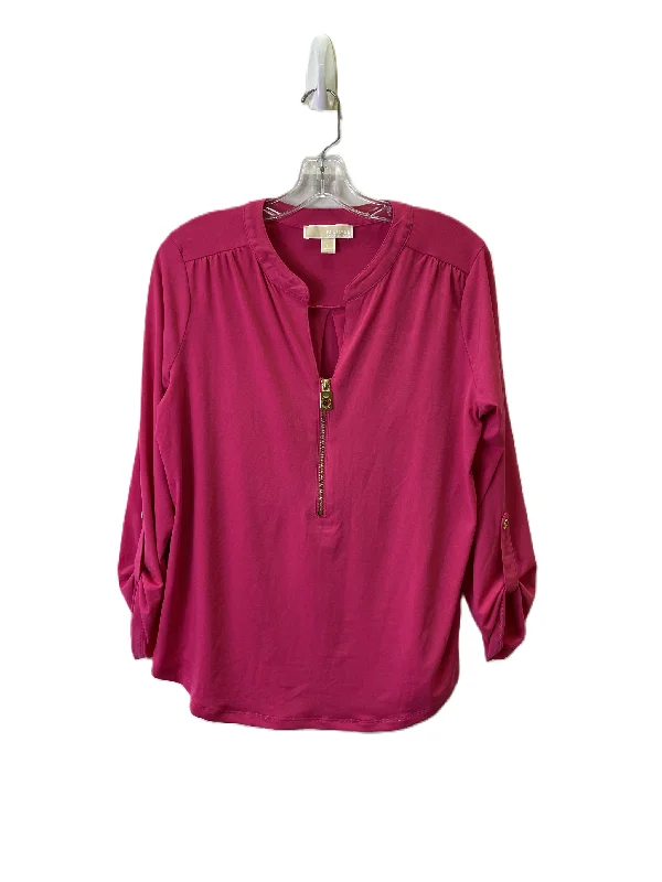 women's tops for mixing and matching with different bottomsTop Long Sleeve By Michael By Michael Kors In Pink, Size: L