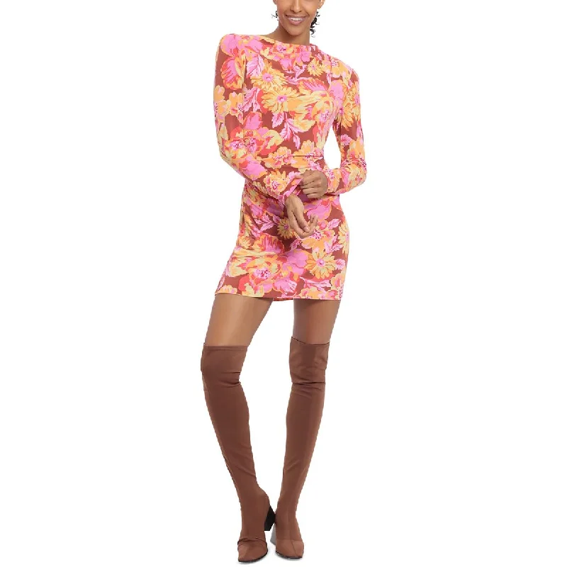 Bell-Sleeve DressDonna Morgan Womens Printed Gathered Bodycon Dress