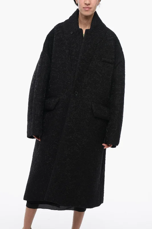 women's coats for those who love to mix and matchMaison Margiela Mm1 Embossed Jacquard Over Coat 34 Italian Size