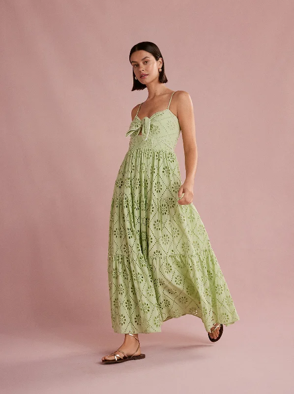 Tiered DressImmy Pistachio Broderie Midi Dress