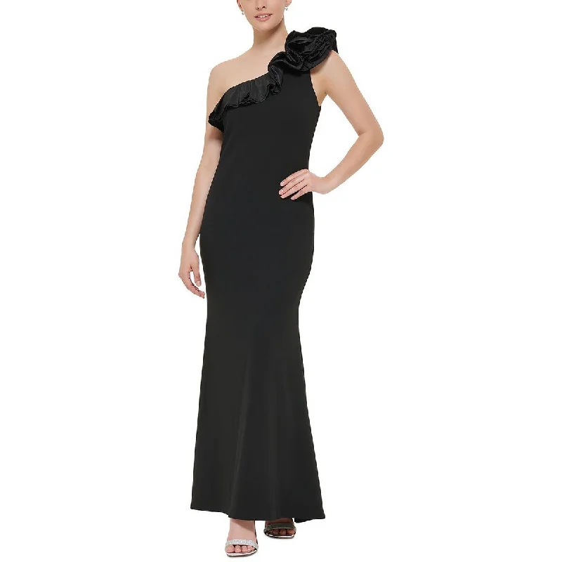 women's tall dressesJessica Howard Womens One Shoulder Rosette Evening Dress