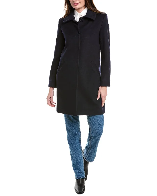 cozy women's coatssofiacashmere Modern Luxe Wool & Cashmere-Blend Coat