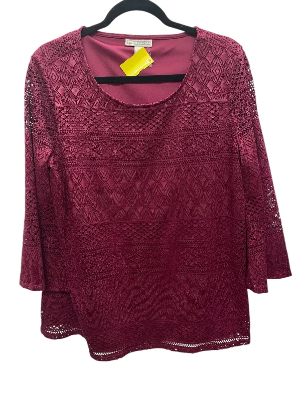 women's tops for those who believe in expressing their individuality through fashionTop Long Sleeve By Dana Buchman In Purple, Size: L