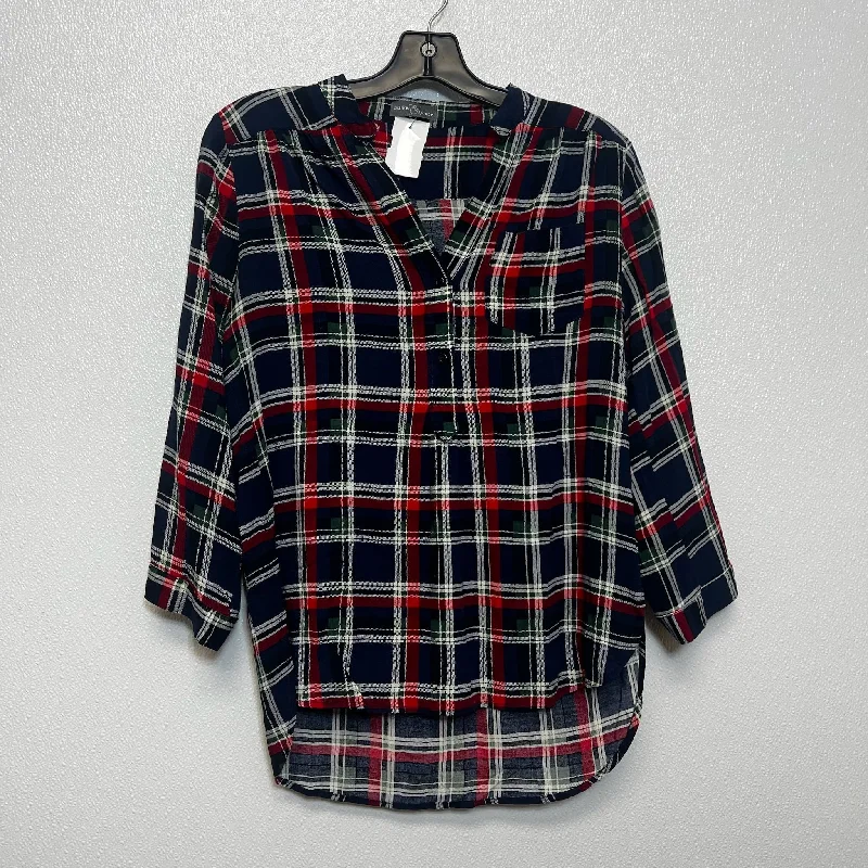 chic women's tops for everyday wearTop Long Sleeve By Market & Spruce In Plaid, Size: S