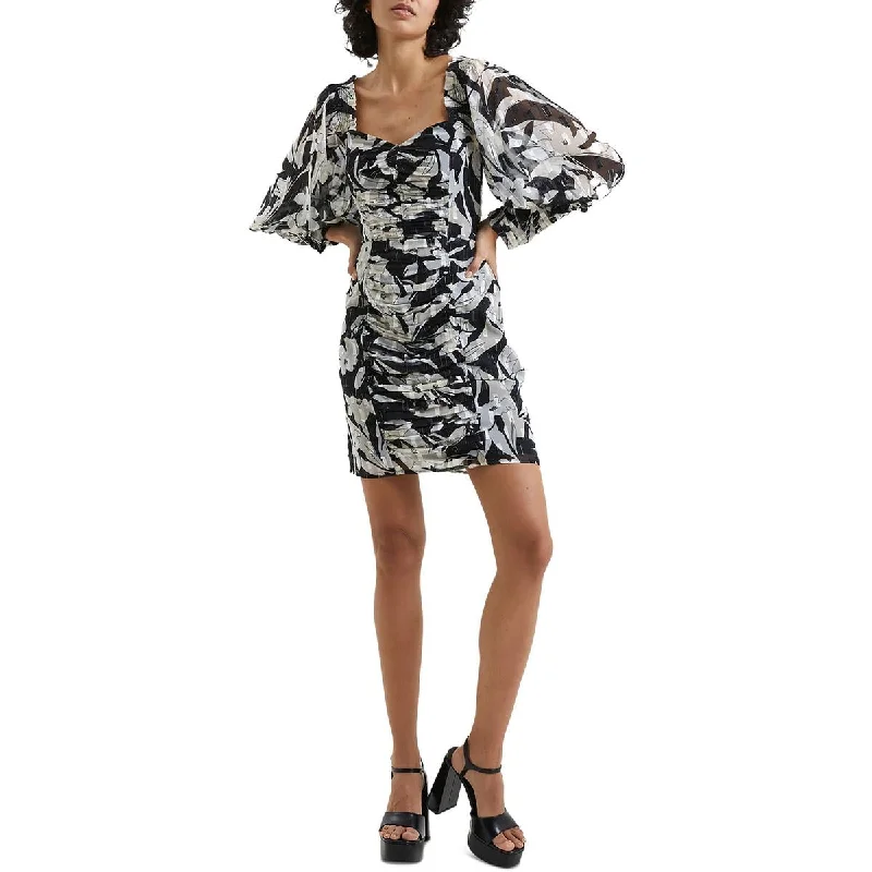 women's bodycon dressesFrench Connection Womens Floral Printed Above Knee Bodycon Dress