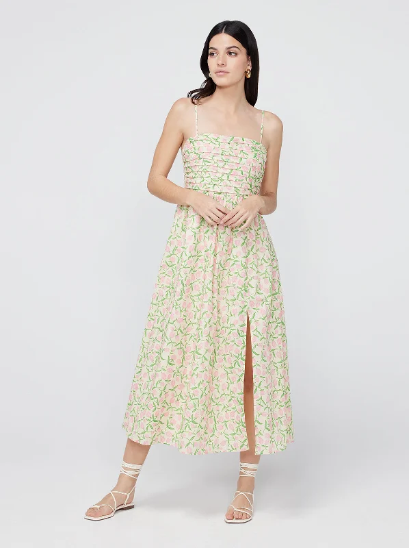 women's affordable dressesGenevieve Tulip Print Midi Dress