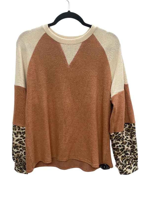 women's tops for glamorous eveningsTop Long Sleeve By Cotton Bleu In Orange, Size: S