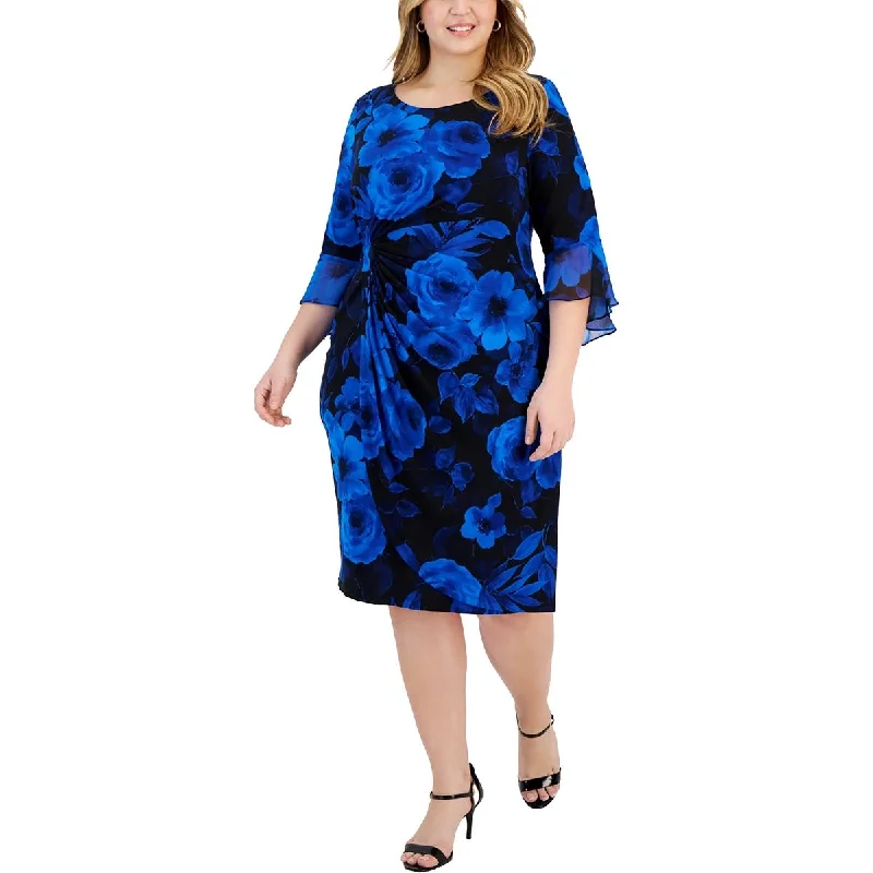 women's halter dressesConnected Apparel Womens Plus Printed Midi Sheath Dress